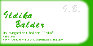 ildiko balder business card